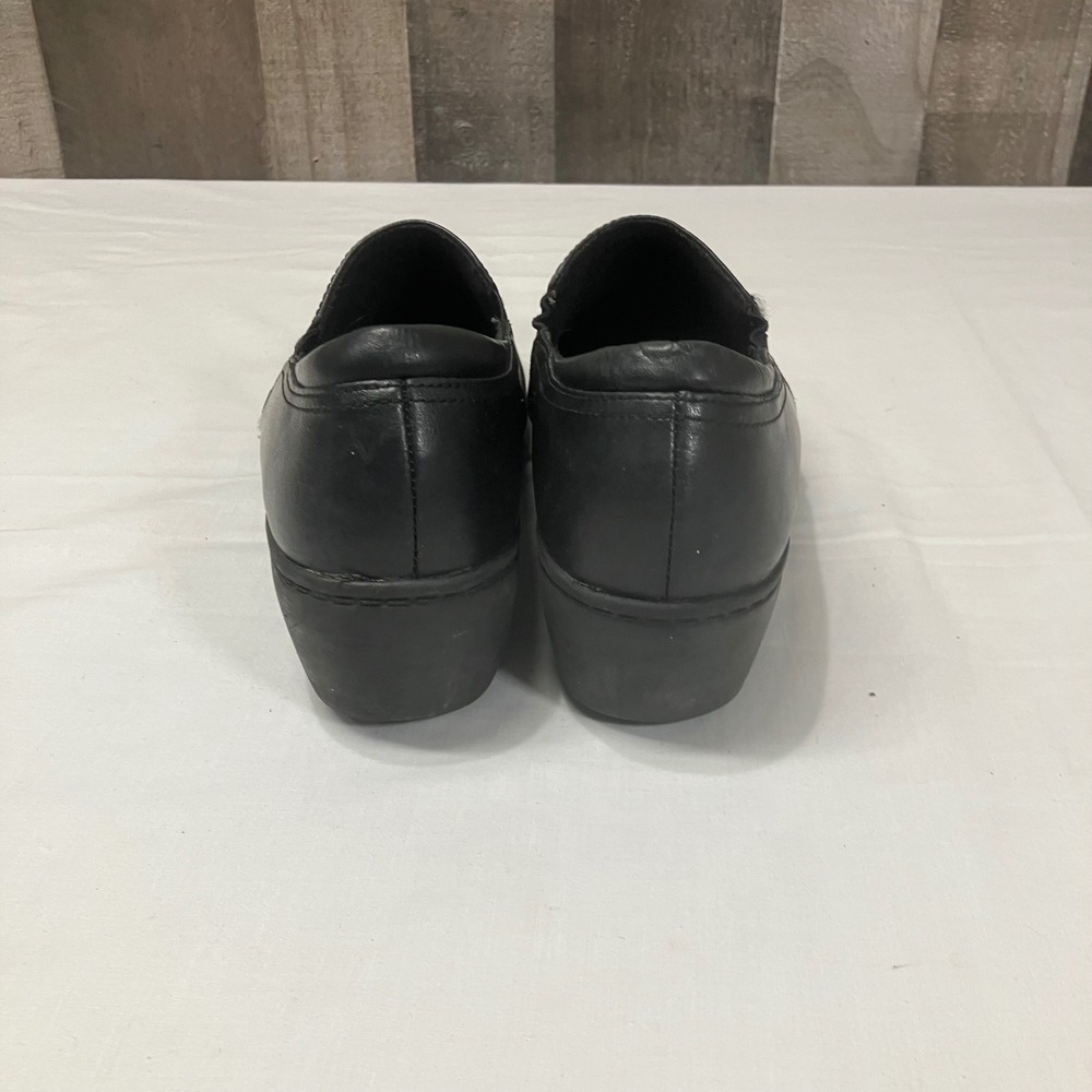 Clarks Womens 66726 Black Leather‎ Slip On Slip Resistant Work Loafers Size 8M - Picture 4 of 7